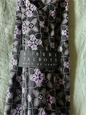 Robert Talbott Tie Best of Class Nordstrom Purple Grey Black Silk Necktie NWT**